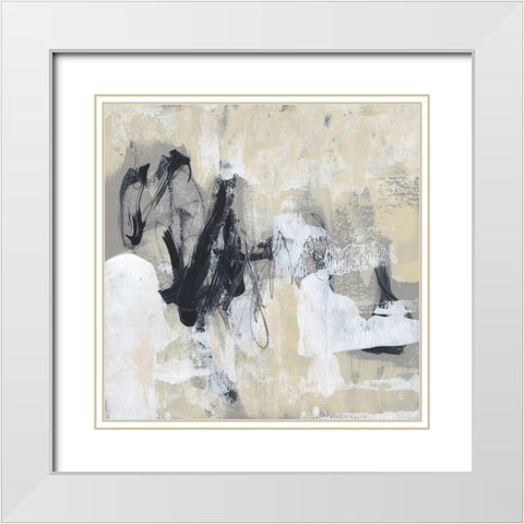 Neutral Exercise I White Modern Wood Framed Art Print with Double Matting by Goldberger, Jennifer