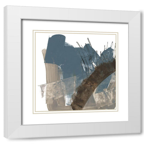 Neutral Arc I White Modern Wood Framed Art Print with Double Matting by Goldberger, Jennifer