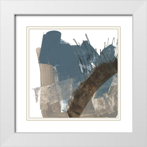 Neutral Arc I White Modern Wood Framed Art Print with Double Matting by Goldberger, Jennifer