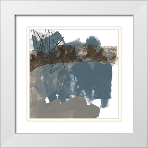 Neutral Arc II White Modern Wood Framed Art Print with Double Matting by Goldberger, Jennifer