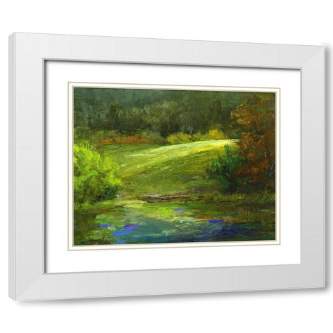 Horsepark at Woodside White Modern Wood Framed Art Print with Double Matting by Finch, Sheila
