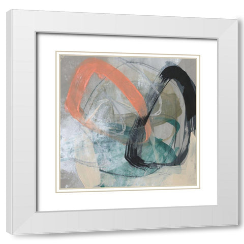 Converging Loops I White Modern Wood Framed Art Print with Double Matting by Goldberger, Jennifer