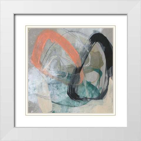 Converging Loops I White Modern Wood Framed Art Print with Double Matting by Goldberger, Jennifer