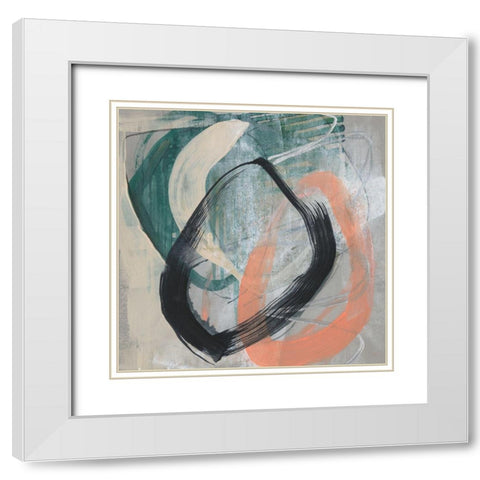 Converging Loops II White Modern Wood Framed Art Print with Double Matting by Goldberger, Jennifer