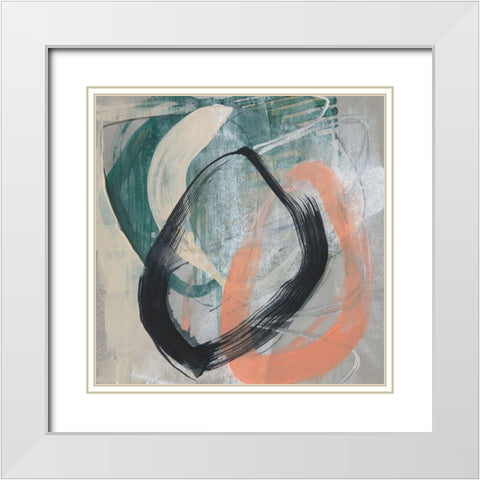 Converging Loops II White Modern Wood Framed Art Print with Double Matting by Goldberger, Jennifer