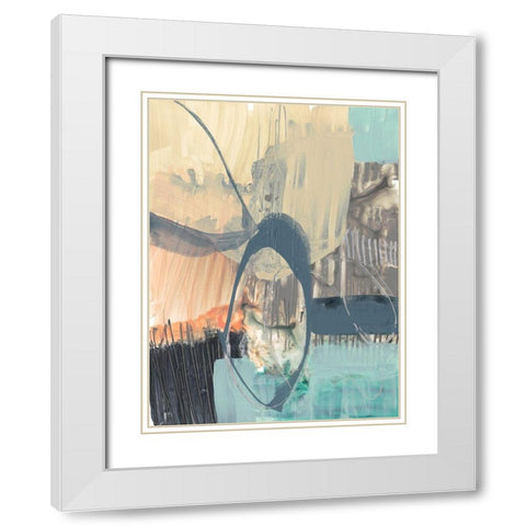 Sorbet Abstract I White Modern Wood Framed Art Print with Double Matting by Goldberger, Jennifer