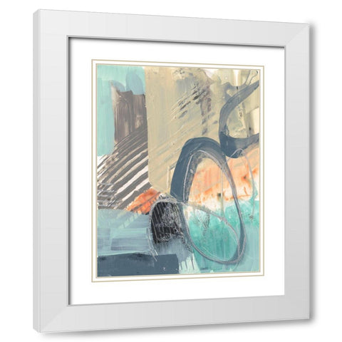 Sorbet Abstract II White Modern Wood Framed Art Print with Double Matting by Goldberger, Jennifer