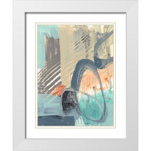 Sorbet Abstract II White Modern Wood Framed Art Print with Double Matting by Goldberger, Jennifer