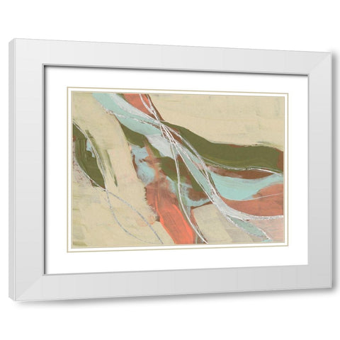 Pastel Waves I White Modern Wood Framed Art Print with Double Matting by Goldberger, Jennifer