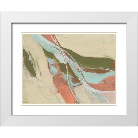 Pastel Waves I White Modern Wood Framed Art Print with Double Matting by Goldberger, Jennifer