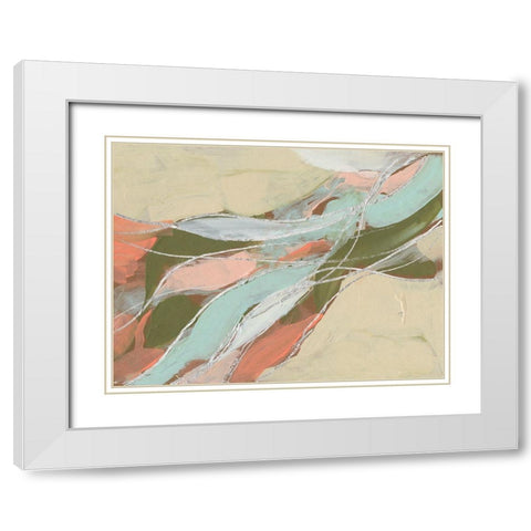 Pastel Waves II White Modern Wood Framed Art Print with Double Matting by Goldberger, Jennifer