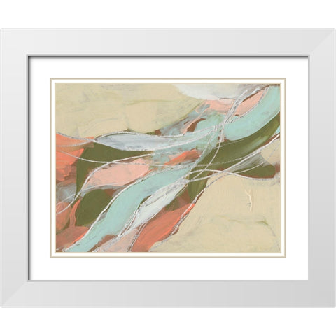 Pastel Waves II White Modern Wood Framed Art Print with Double Matting by Goldberger, Jennifer