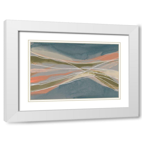 Pastel Undulation I White Modern Wood Framed Art Print with Double Matting by Goldberger, Jennifer