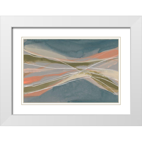 Pastel Undulation I White Modern Wood Framed Art Print with Double Matting by Goldberger, Jennifer