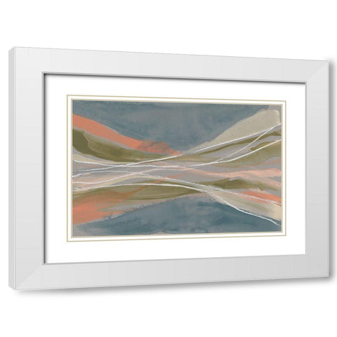 Pastel Undulation II White Modern Wood Framed Art Print with Double Matting by Goldberger, Jennifer