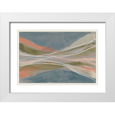 Pastel Undulation II White Modern Wood Framed Art Print with Double Matting by Goldberger, Jennifer