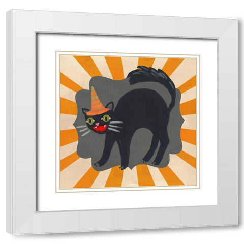 Halloween Carnival I White Modern Wood Framed Art Print with Double Matting by Vess, June Erica