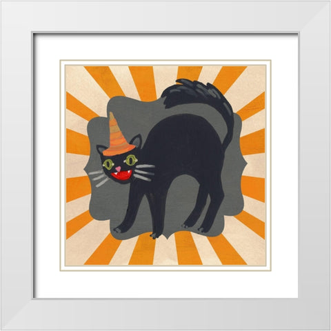 Halloween Carnival I White Modern Wood Framed Art Print with Double Matting by Vess, June Erica