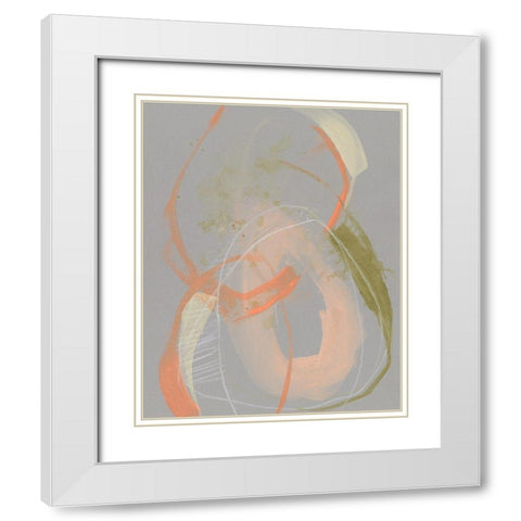 Pastel Loops I White Modern Wood Framed Art Print with Double Matting by Goldberger, Jennifer