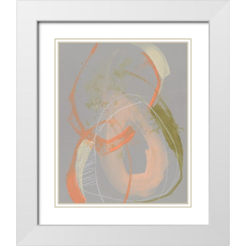 Pastel Loops I White Modern Wood Framed Art Print with Double Matting by Goldberger, Jennifer