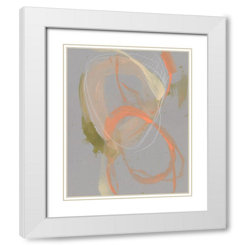 Pastel Loops II White Modern Wood Framed Art Print with Double Matting by Goldberger, Jennifer