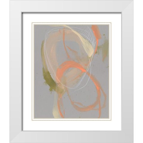 Pastel Loops II White Modern Wood Framed Art Print with Double Matting by Goldberger, Jennifer