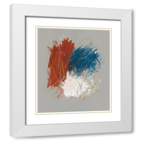 Primary Color Study II White Modern Wood Framed Art Print with Double Matting by Stramel, Renee W.