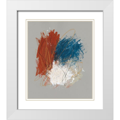 Primary Color Study II White Modern Wood Framed Art Print with Double Matting by Stramel, Renee W.