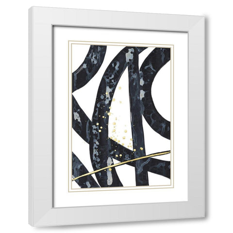 Onyx Tracery I White Modern Wood Framed Art Print with Double Matting by Stramel, Renee W.