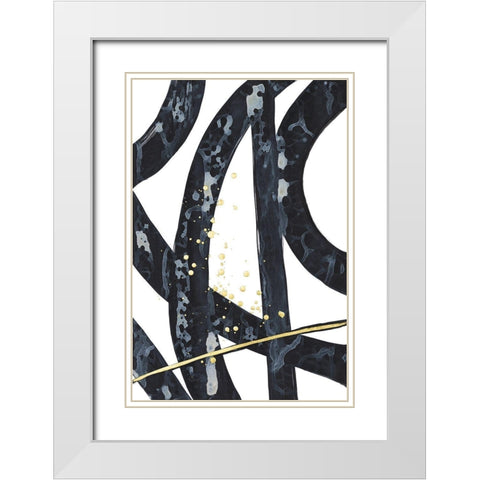 Onyx Tracery I White Modern Wood Framed Art Print with Double Matting by Stramel, Renee W.