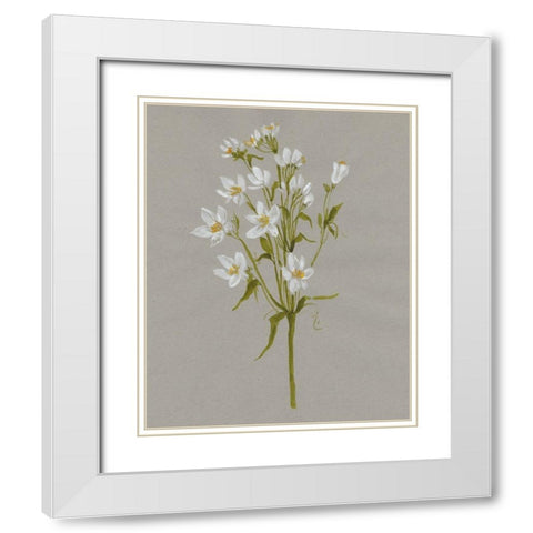 White Field Flowers II White Modern Wood Framed Art Print with Double Matting by Goldberger, Jennifer