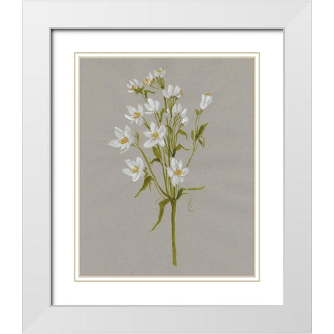 White Field Flowers II White Modern Wood Framed Art Print with Double Matting by Goldberger, Jennifer