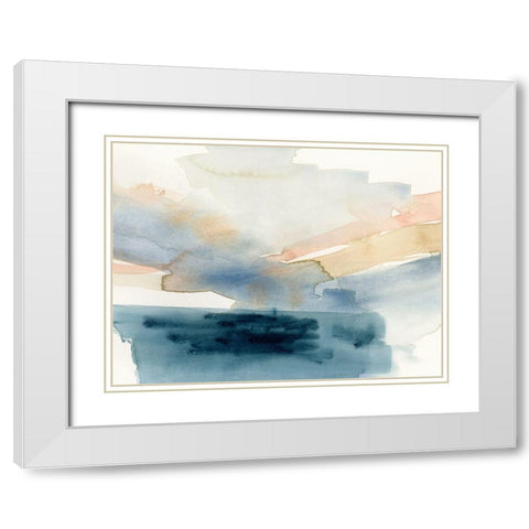 Watercolor Swathe II White Modern Wood Framed Art Print with Double Matting by Barnes, Victoria