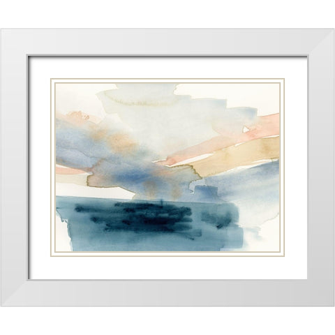 Watercolor Swathe II White Modern Wood Framed Art Print with Double Matting by Barnes, Victoria