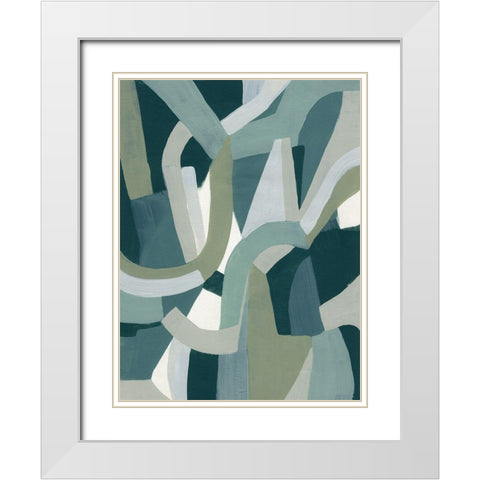 Limestone Puzzle I White Modern Wood Framed Art Print with Double Matting by Vess, June Erica