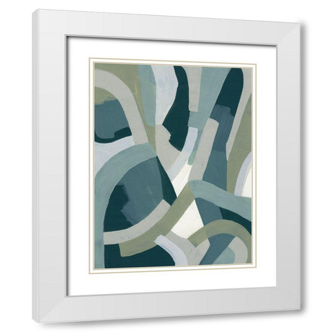 Limestone Puzzle II White Modern Wood Framed Art Print with Double Matting by Vess, June Erica