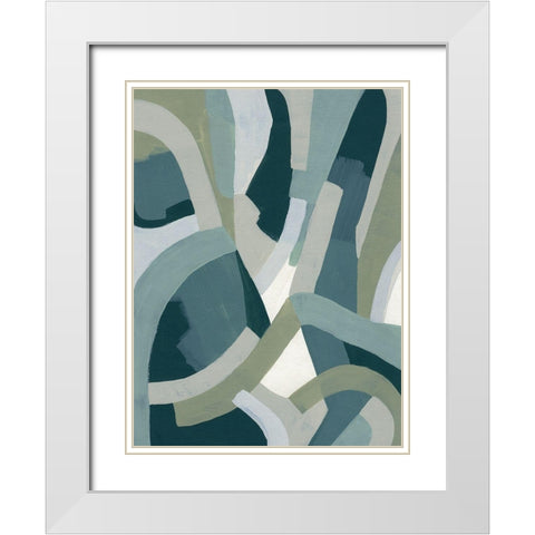 Limestone Puzzle II White Modern Wood Framed Art Print with Double Matting by Vess, June Erica