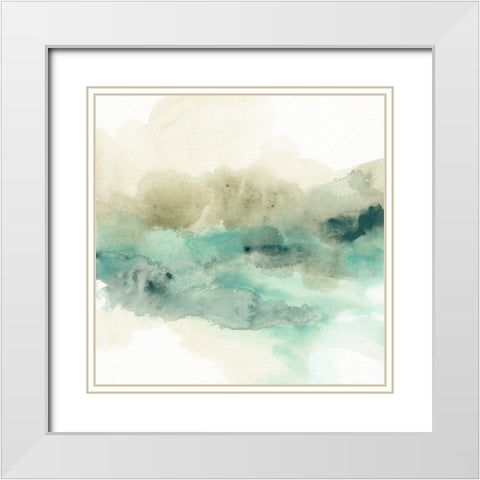 Mountain Haze II White Modern Wood Framed Art Print with Double Matting by Vess, June Erica