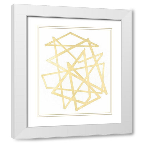 Golden Techno III White Modern Wood Framed Art Print with Double Matting by Lam, Vanna