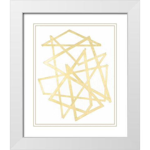 Golden Techno III White Modern Wood Framed Art Print with Double Matting by Lam, Vanna
