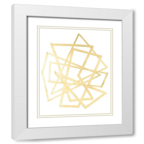 Golden Techno IV White Modern Wood Framed Art Print with Double Matting by Lam, Vanna