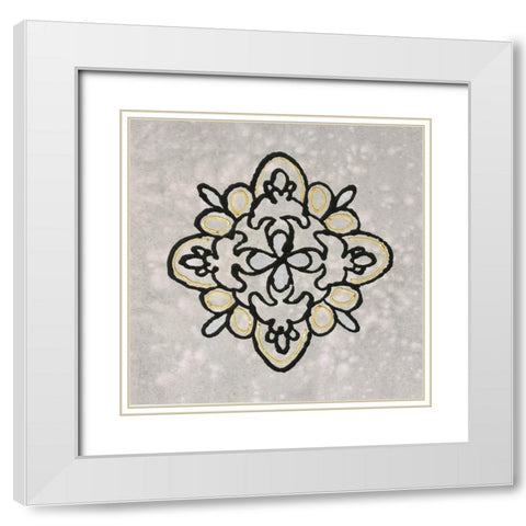 Pulp Mandala I White Modern Wood Framed Art Print with Double Matting by Vision Studio