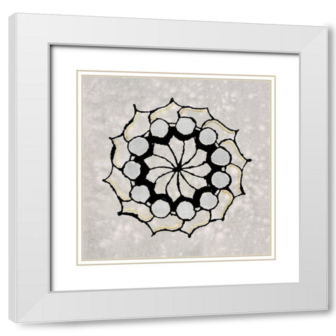 Pulp Mandala III White Modern Wood Framed Art Print with Double Matting by Vision Studio