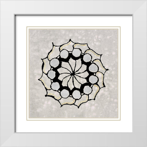 Pulp Mandala III White Modern Wood Framed Art Print with Double Matting by Vision Studio