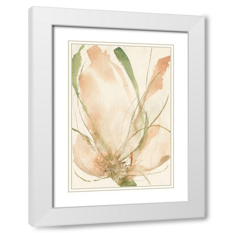 Petal Sketches II White Modern Wood Framed Art Print with Double Matting by Goldberger, Jennifer