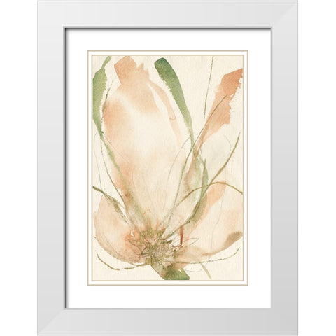 Petal Sketches II White Modern Wood Framed Art Print with Double Matting by Goldberger, Jennifer