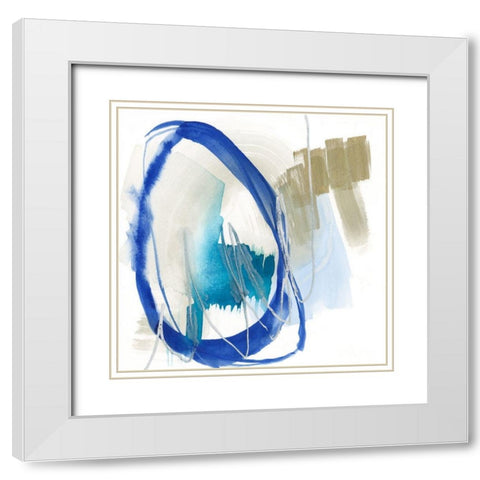 Cobalt Surround I White Modern Wood Framed Art Print with Double Matting by Goldberger, Jennifer