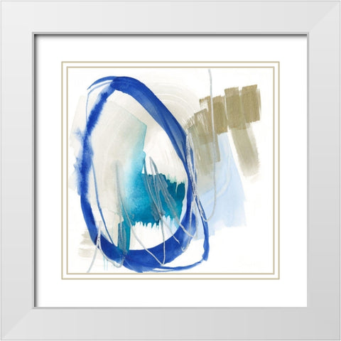 Cobalt Surround I White Modern Wood Framed Art Print with Double Matting by Goldberger, Jennifer