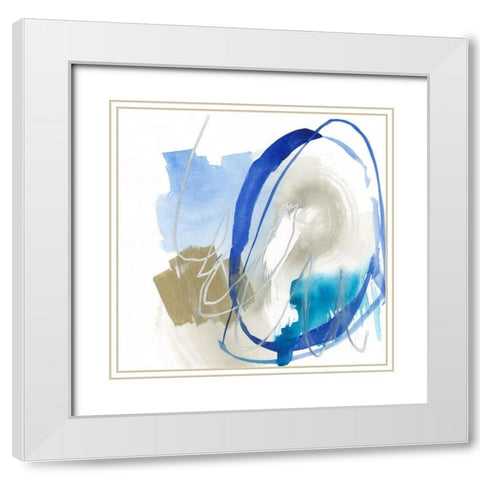 Cobalt Surround II White Modern Wood Framed Art Print with Double Matting by Goldberger, Jennifer