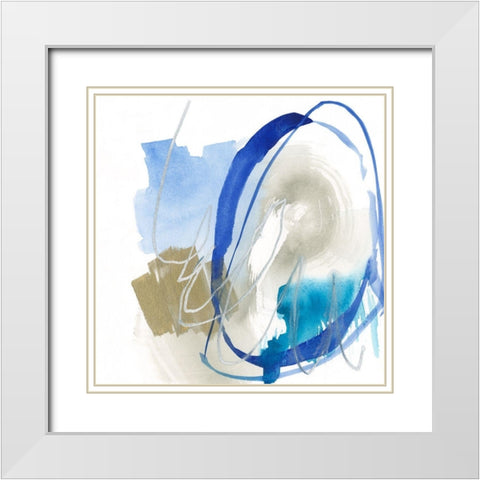 Cobalt Surround II White Modern Wood Framed Art Print with Double Matting by Goldberger, Jennifer